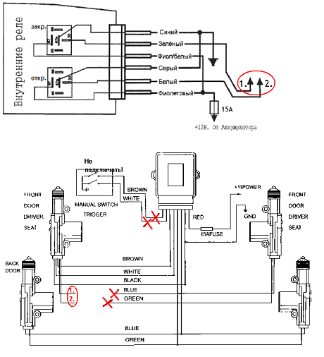 Схема электропроводки сигнализации