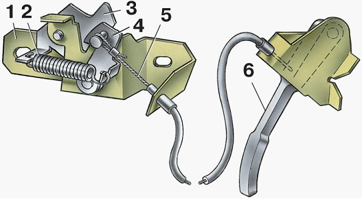 Механизм капотного замка на основе троса