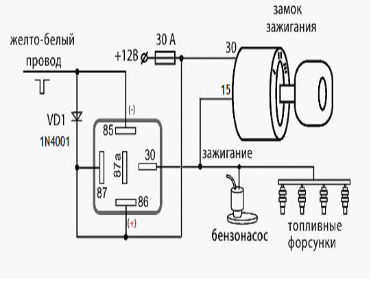 Схема установки реле турботаймера